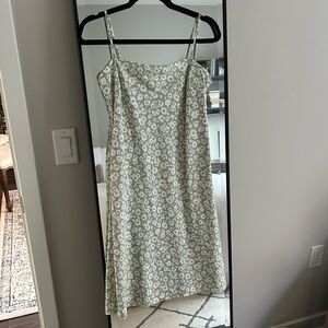 A New Day Floral Dress - Sage and White